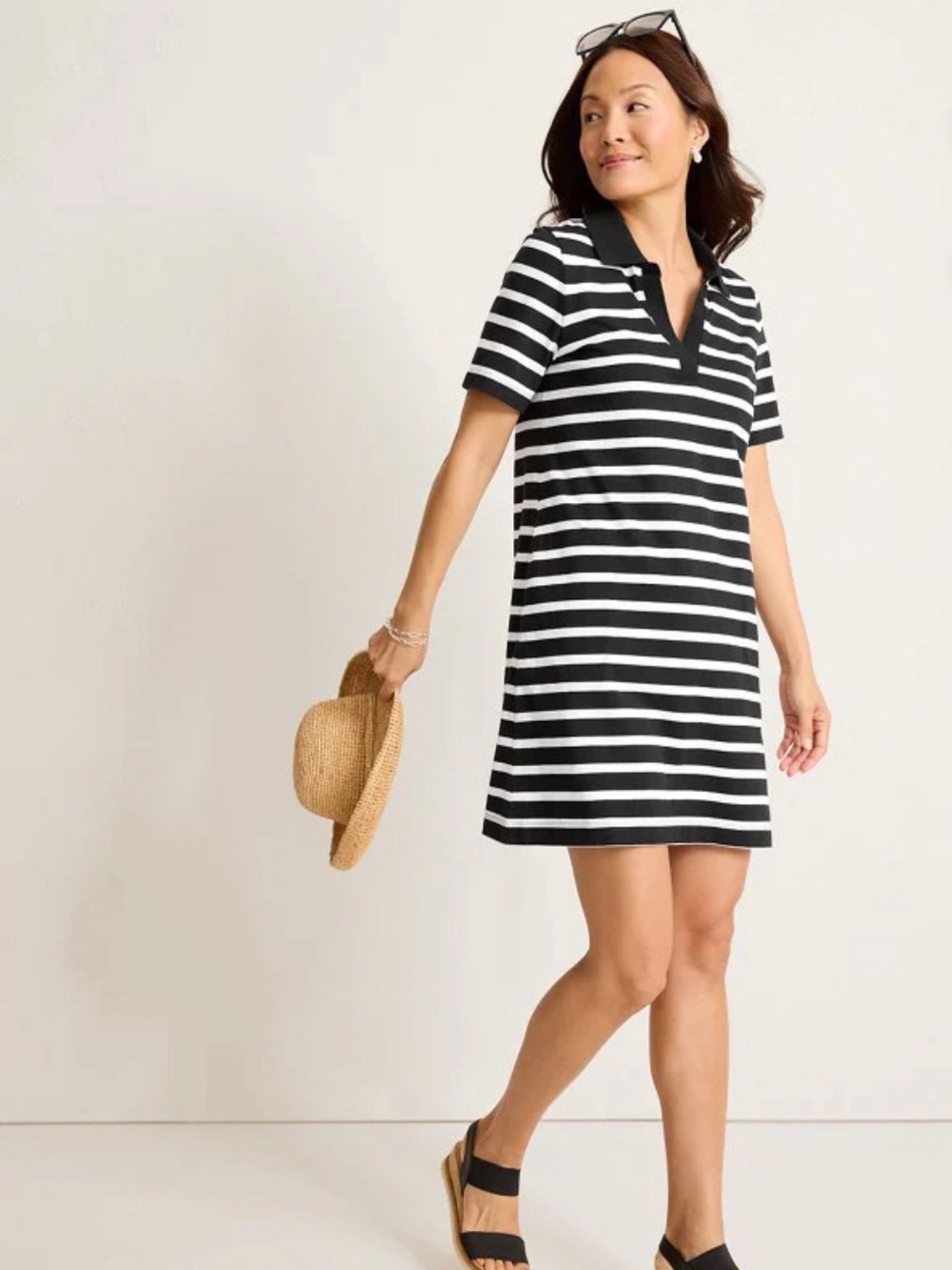 TOMMY BAHAMA Islandscape Coastal Cabana Striped Cotton Shirt Dress Small